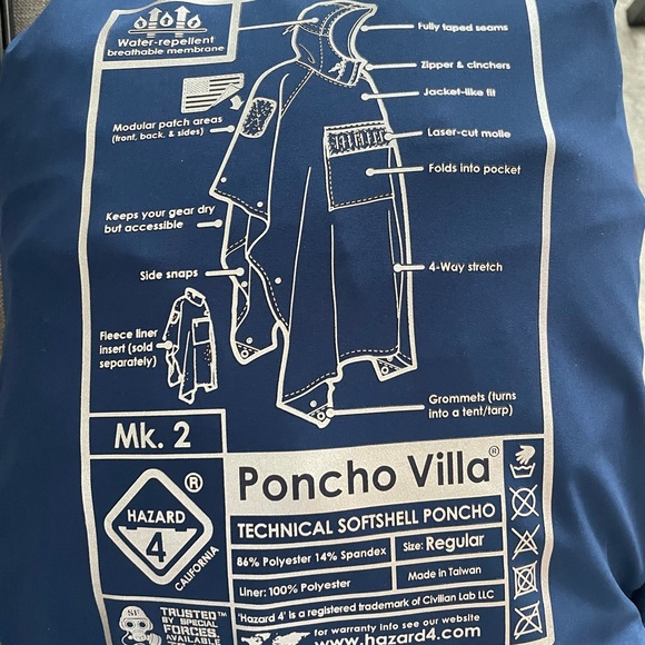 Hazard 4 Poncho Villa - Technical Soft Shell Poncho - Picture 5 of 6